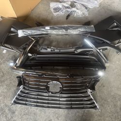 Complete Front Bumper Assembly With Grille Fog Kit Bezels And Chrome Trim For 2016 2017 2018 Lexus RX RX350