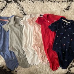Lot Of 7 Collared Onesies