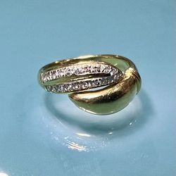 ❤️ Beautiful 18k Yellow Gold Ladies Freeform .36ct Diamond