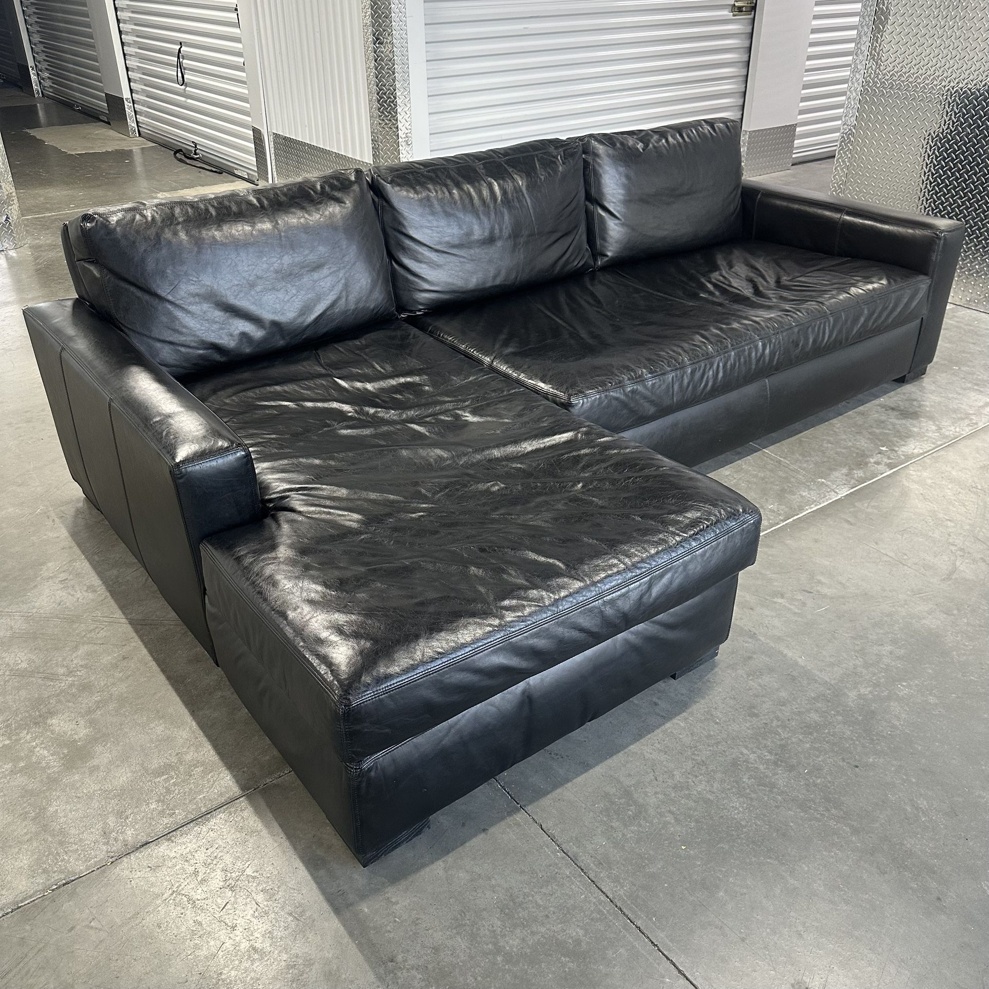 Restoration Hardware Maxwell Leather Sectional Sofa -Delivery Available