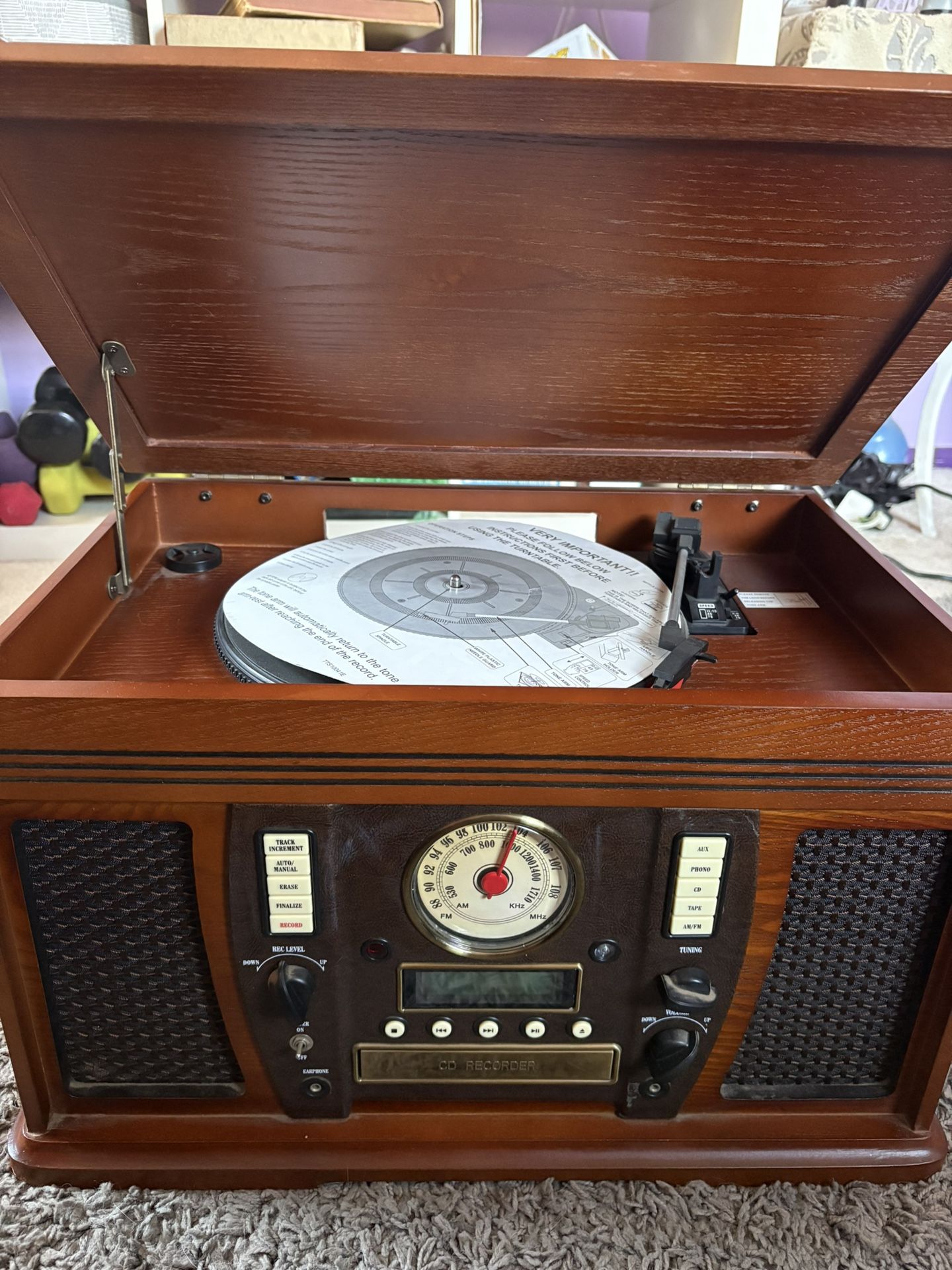 Wooden Music Center With Recordable CD player