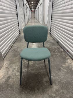 Teal Fabric Dining Chair with Metal Legs