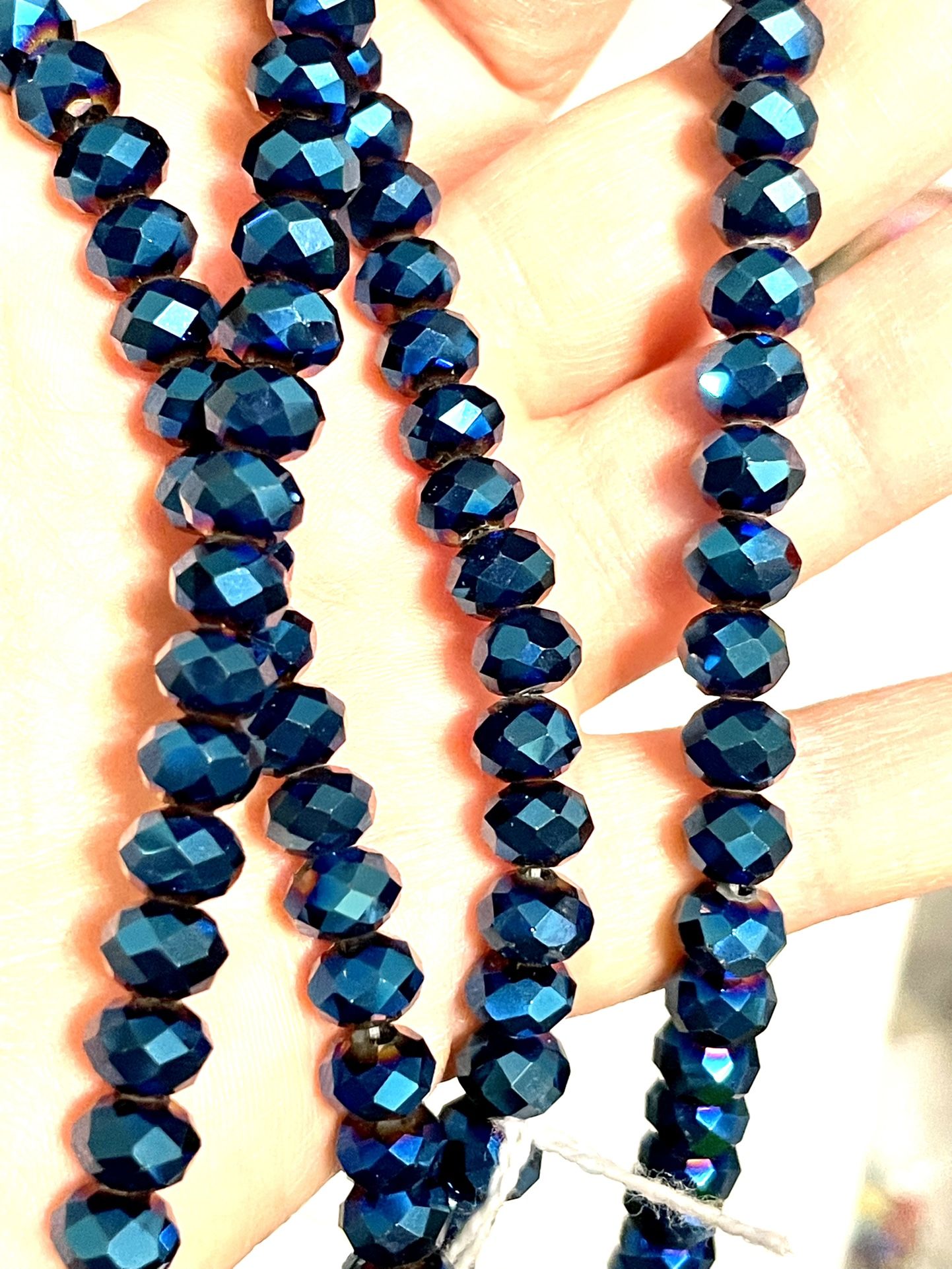 Long 38” Strand Of Coated Crystal Beads
