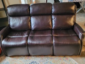 Leather Double Reclining Sofa