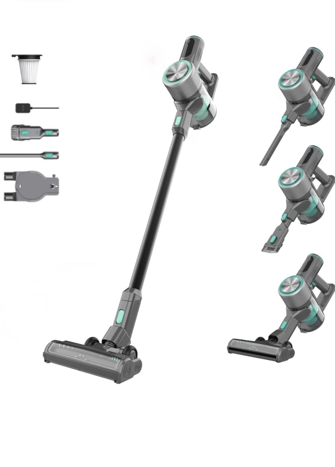 Wyze Cordless Vacuum Cleaner with 24Kpa Powerful Suction, Lightweight Stick with HEPA Filter, 450W Powerful Brushless Motor , 50mins Runtime for Home