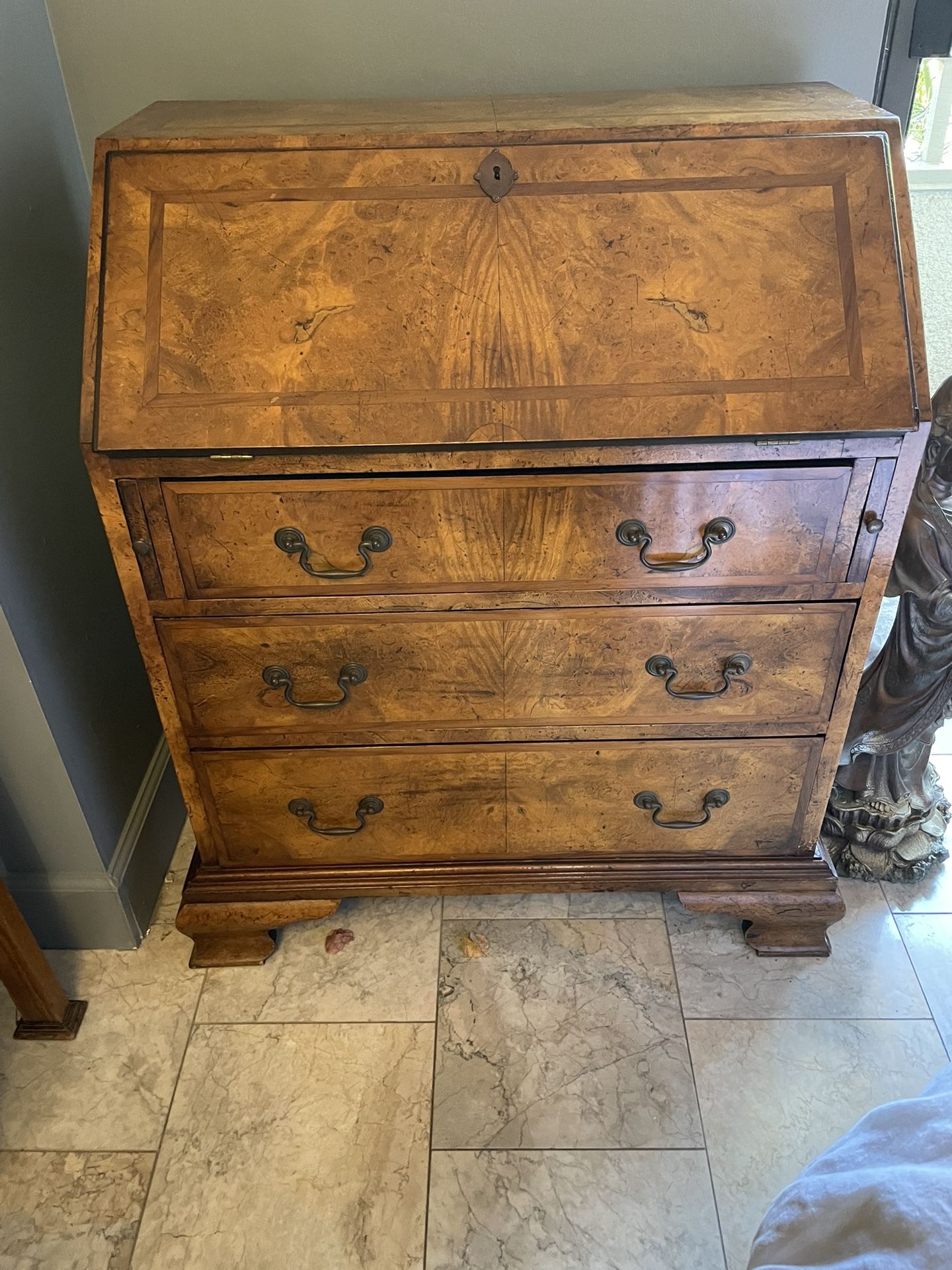 English Banded yerwood Slant front bureau
