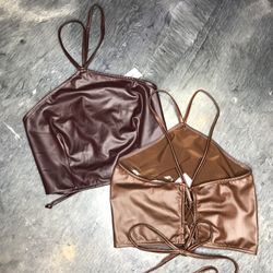 Leather Crop Top 