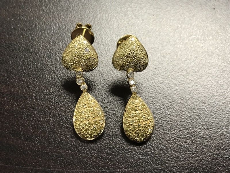 Yellow diamond earrings