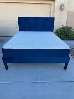 Beautiful queen size bed frame and memory foam mattress!!
