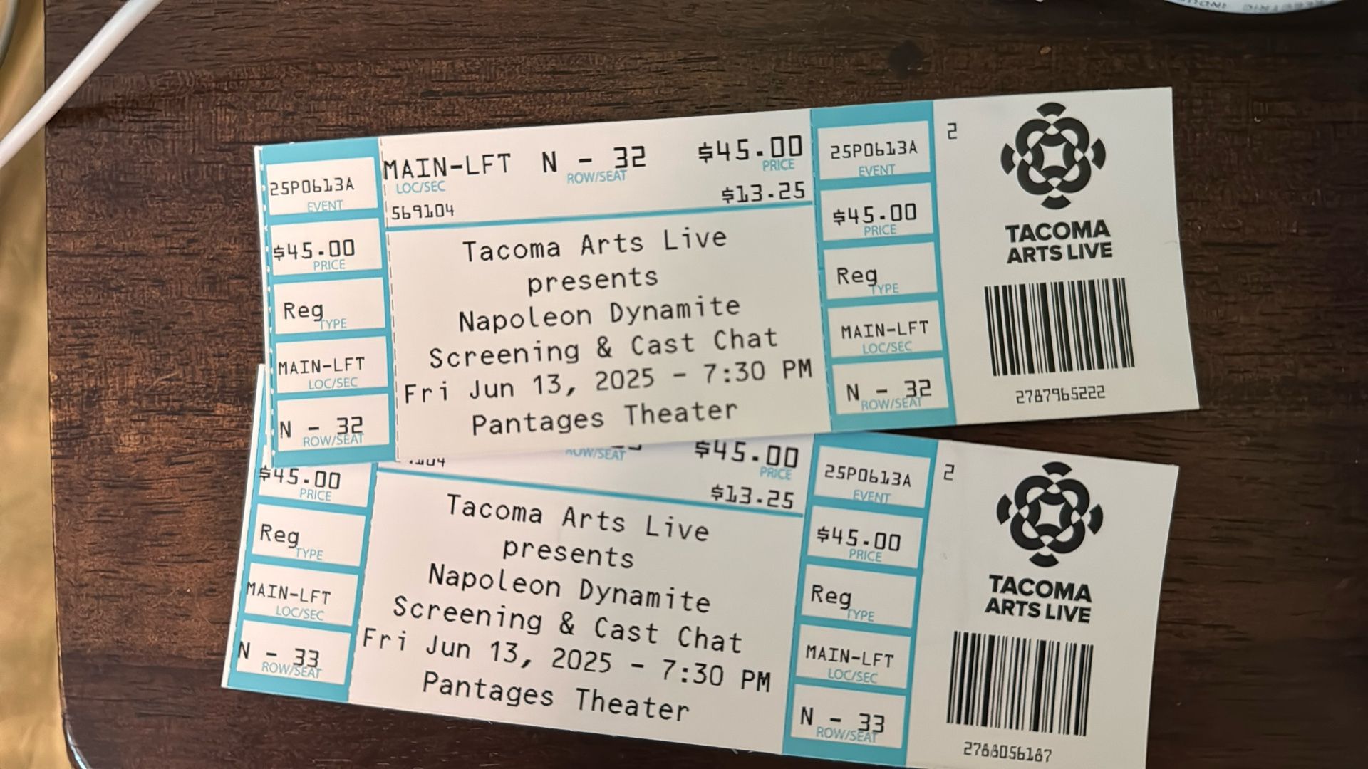 2x Napoleon Dynamite Live Tickets 6/13/25