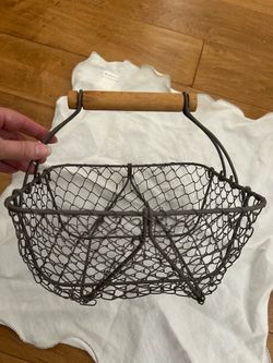 New wire basket for egg collecting, bread or decoration.