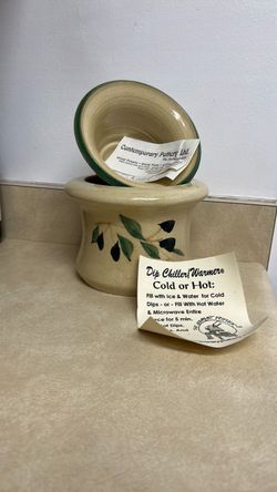 Ceramic Dip Chiller Warmer with Olive Design
