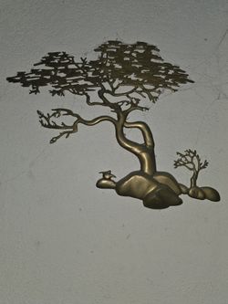 Large Metal Bonsai Tree Wall Sculpture – Asian Style Decor 