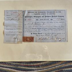 1869 Kidder, Peabody Stock Certificate