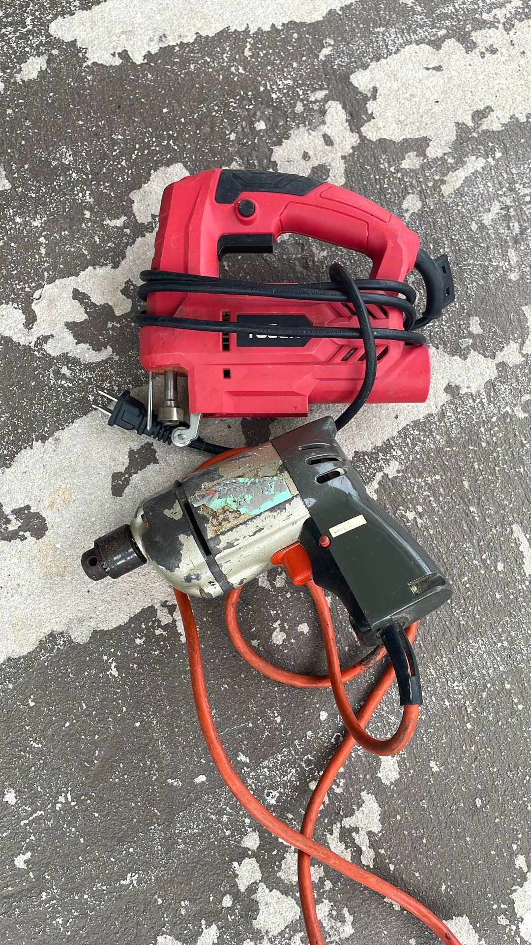 Jigsaw and electric drill. ($10 for both)