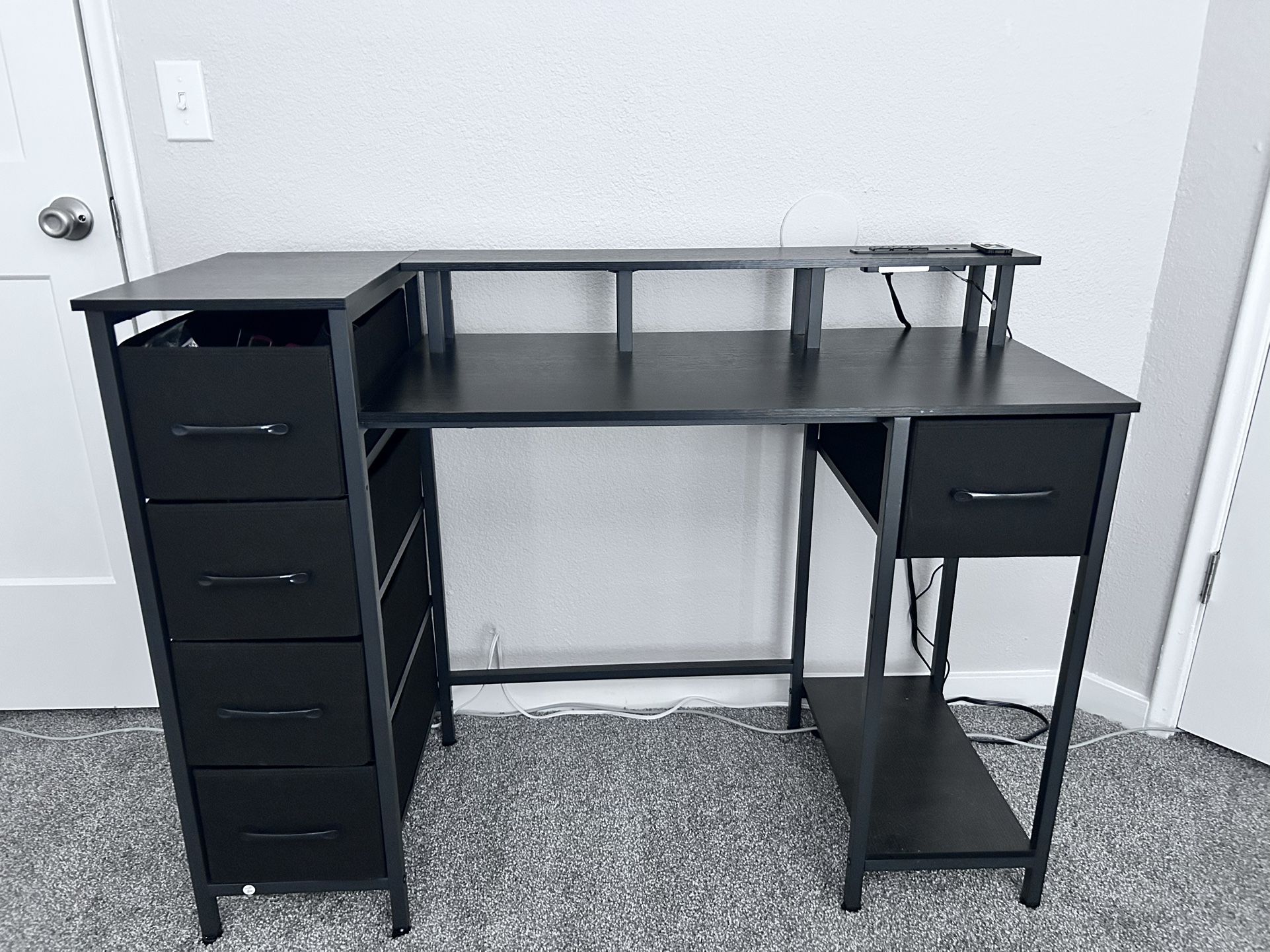 Modern Black RGB PC Desk