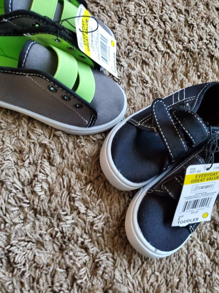 Never worn toddler shoes. Size 6, size 8. Asking $5 each