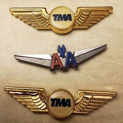 Vintage Junior Pilot Wings- American Airlines and RARE TransMeridian Airlines Set