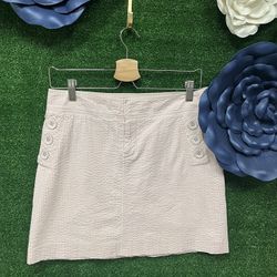 Lilly Pulitzer White And Pink Stripped Skirt Size 8