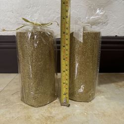 Real Gold Glitter Candles 