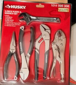 Husky 5-Piece Pliers & Wrench Set