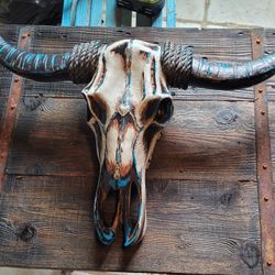 Bull Skull  Decorative wall piece.