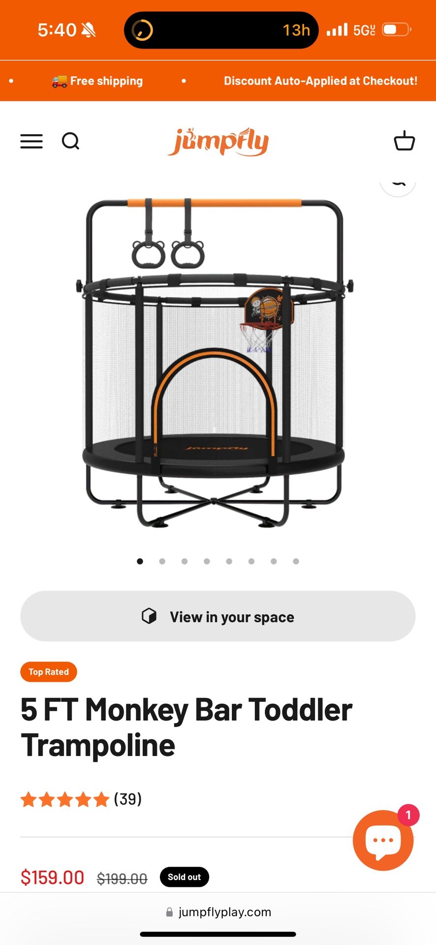 Jumpfly 5FT Trampoline for Kids 60 inch Toddler