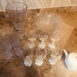 Crystal Glasses, Vase, Bowl