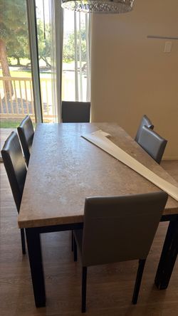 Dining table and chairs