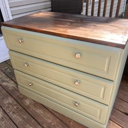 Refinished Sage Green Dresser 