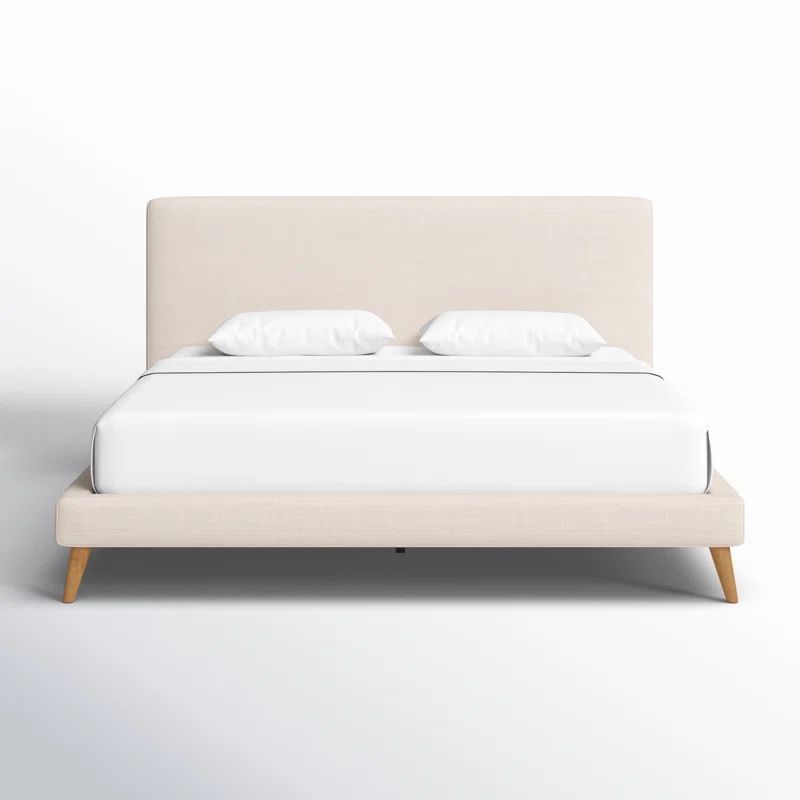 Bed Frame & Headboard - King - AllModern - Williams Upholstered - Light Gray