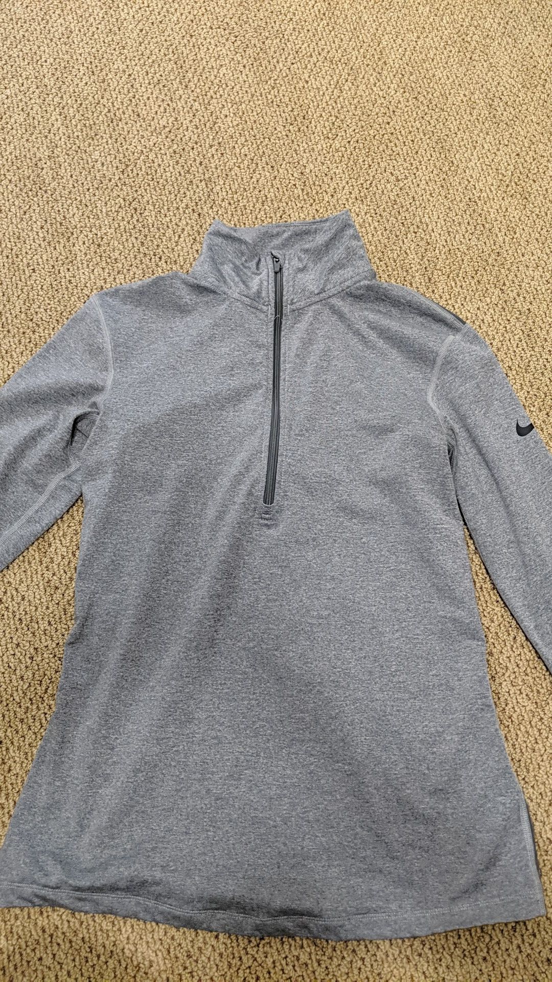 Nike dri fit half zip, grey