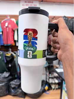 FIFA World Cup 2026 40oz Stainless Steel Insulated Travel Mug White New