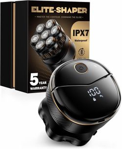 New 7D Electric Head Shaver - Black & Gold