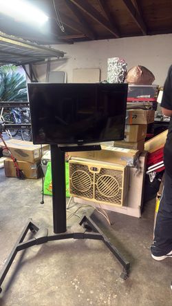 Samsung Flat Screen TV on Rolling Stand