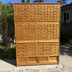 Vintage 3-Piece 80 Drawer Chinese Apothecary Chest Of Drawers Cabinet