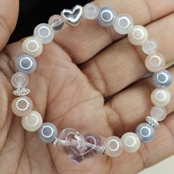 Amethyst Heart Bracelet