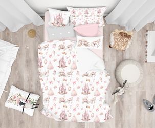 NEW Girl Comforter Only- Twin Bed size - Girl bedding - pink castle girls room comforter Princess
