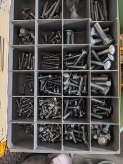 Assorted Carriage Bolts, Machine Screws, and misc. Electrical  Connectors and Wire Nuts...