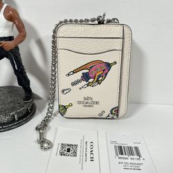 Coach Zip Card Case With Rocket Print - NWT