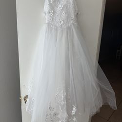 Girl White Dress Flower girl bautizo