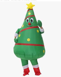 FREE  - Inflatable Christmas Tree Costume - Blow Up Costume for Adults - Christmas Parties & Parade