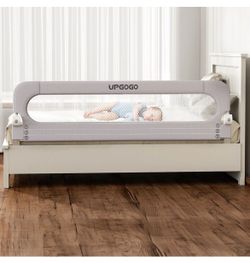 UPGOGO Folding Bed Rail for Toddlers, Grey, 71" L x 23.6" H