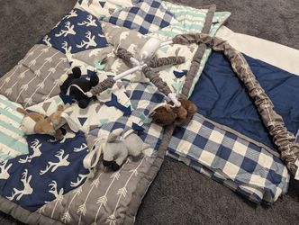 Crib Comforter, Skirt, And Mobile 