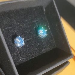 Moissanite 6.5mm 2 Total Carat Round Cut Studs