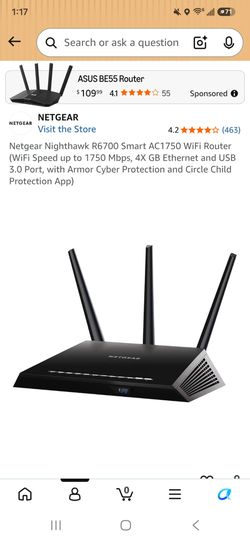 Netgear Nighthawk AC1750 R6700 Router