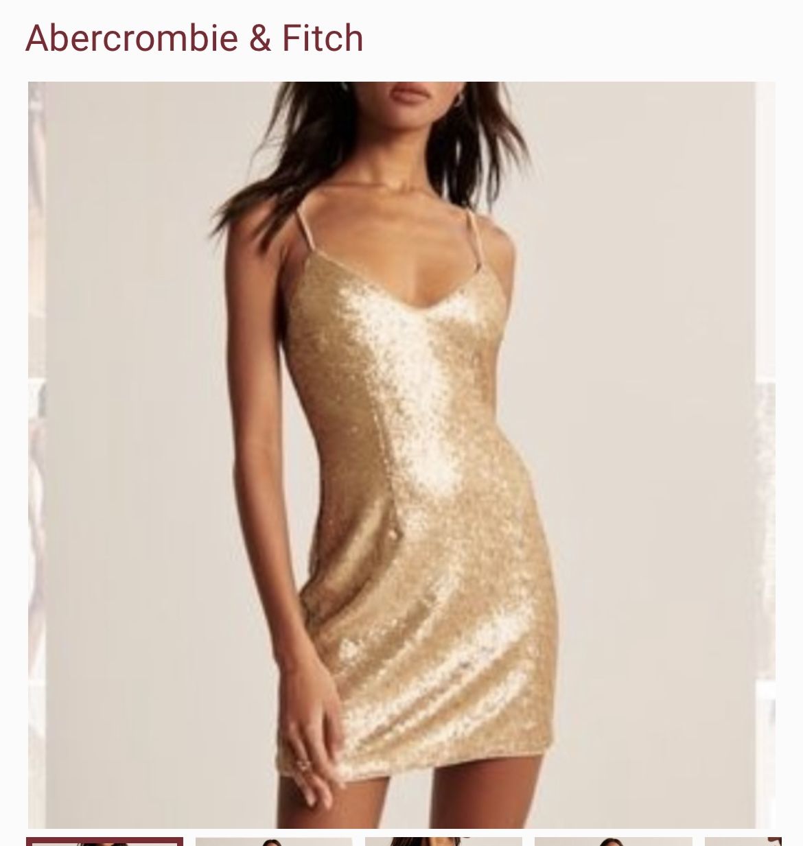 Abercrombie Fitch Sequin Gold Dress
