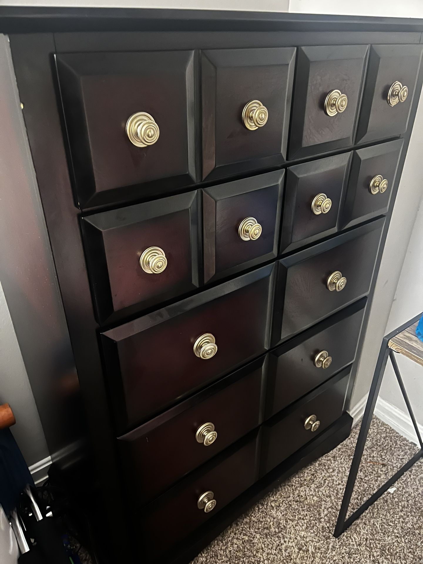 American Signature Furniture Set β Dresser w/ Mirror + Tall Dresser β Dark Wood
