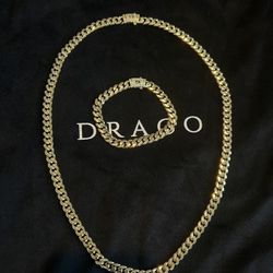 Brand New Pvd Gold Plated Cuban Set