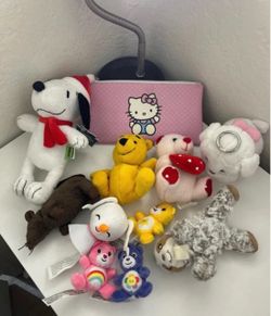 Plush bundle and hello kitty pencil  pouch